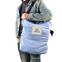 stripe TC fabric outdoor large mens shoulder bag